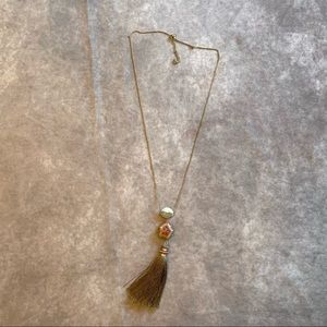 Long Stone & Tassel Necklace
